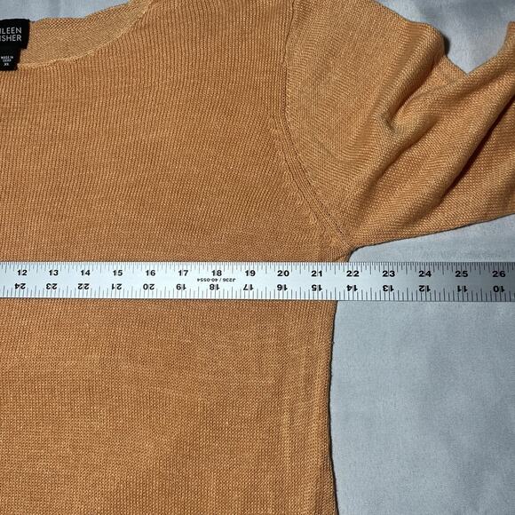 EILEEN FISHER 100% Linen Knit Orange Lightweight Pullover Sweater Top XL - Picture 5 of 7
